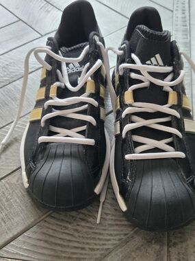 Adidas Pro Model 2010 Low Basketball Shoes Mens 9 Black Gold G24118 Rare